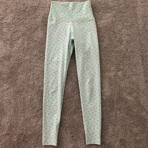 Beach riot mint green leggings w pink hearts